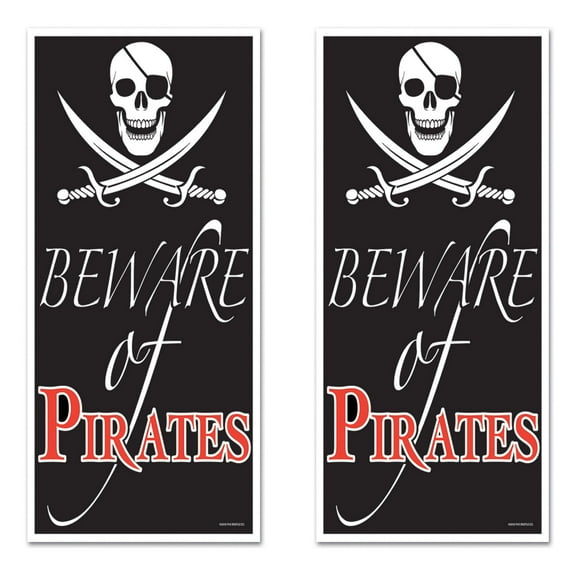 Pirate Plunder Door Shields, 5' x 30", Set of 2 - Cutlass Sign Bash Decor, Nautical Wall Accents, Themed Birthday Bashes, Events & Celebrations