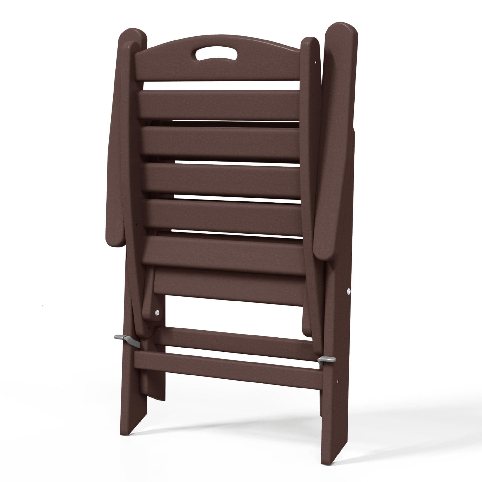 WestinTrends Malibu HDPE Adjustable Highback Folding Patio Dining Chair, Dark Brown