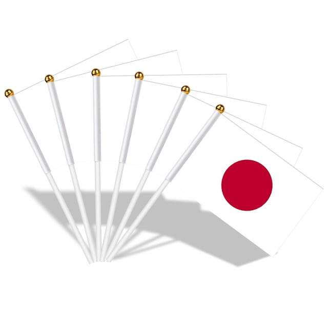 Banderas de mano de Japón AhfuLife, 15 piezas, 14 x 21 cm, doble cara
