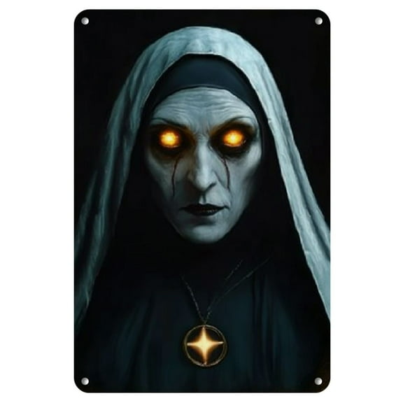 Retro Horror Movie Tin Sign - "Summoning" Metal Wall Decoration, Perfect for Halloween And Anniversary, 8X12 Inches