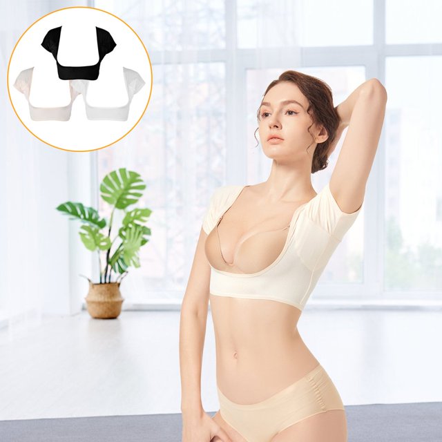 MesaSe 3 Pcs Débardeur Anti-Transpiration Respirant Confortable Réutilisable Protecteur de Transpiration Manches Courtes Coussinets Anti-Transpiration Doux Lavables