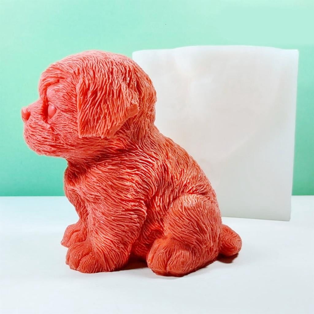 Osdhezcn Dog Mold for DIY Decoration Making Soap 3D Stereo Sitting Dog Candle Mold