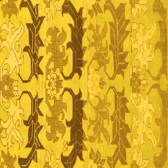 Ahgly Company Indoor Square Abstract Yellow Modern Area Rugs, 3' Square