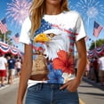 thumbnail image 6 of CAICJ98 250 Anniversary USA Shirt Women Patriotic Eagle American Flag Cool Womens Tshirt (Light Gray,M), 6 of 8