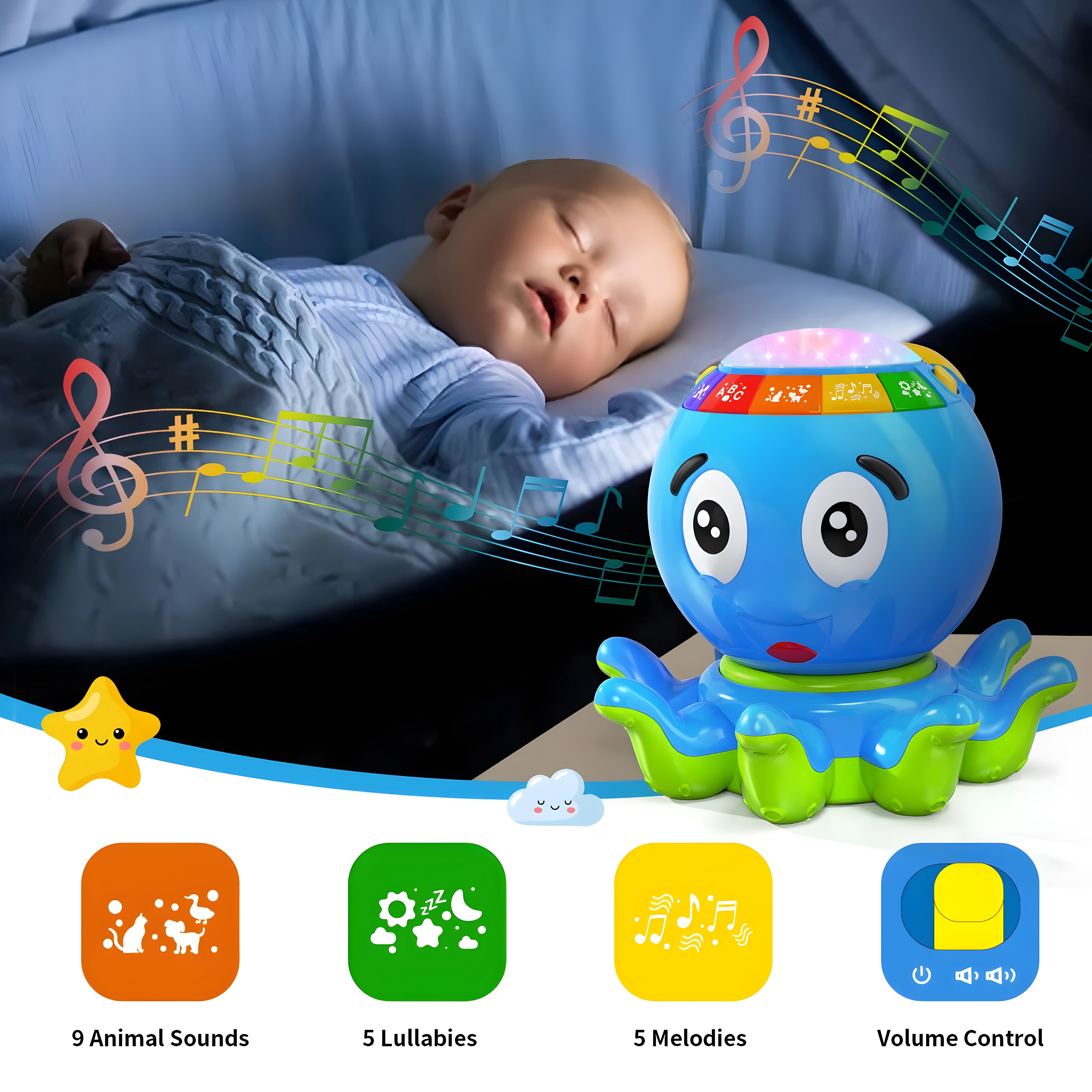 MOONTOY Baby Toys 6-12 Months, Crawling Toys for 3 4 5 6 7 8 9 10 11 12 Months, Infant Light up Music Toys Tummy Time Early Learning Educational Toy 12-18 Months Toddler 1st Boys Girls Birthday Gifts