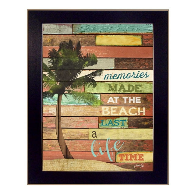 TrendyDecor4U MA1100-712 "Beach Memories" by Marla Rae Printed Framed Wall Art