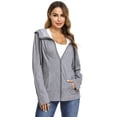thumbnail image 4 of Purcoar Women's Long Sleeve Full-Zip Hoodie Jacket Cotton Sweatshirt, 4 of 7