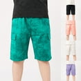 thumbnail image 2 of 3 Pack Boys Shorts Size 7-8 Summer Sport Tie Dye Printed Solid Color Casual Cropped Pants Kids Cargo Shorts 7-8 Years, 2 of 5