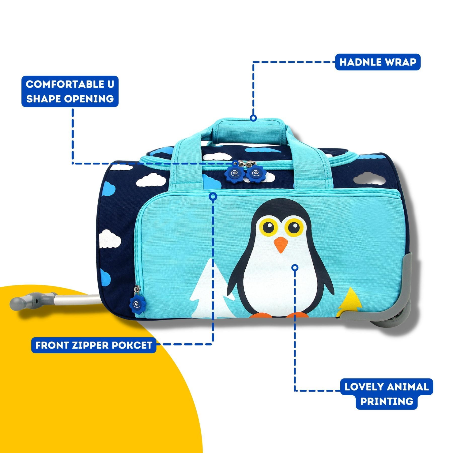 J World Boys and Girls Kids travel Duffle Bag with Wheels