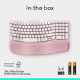 thumbnail image 3 of Logitech Wave Keys Wireless Ergonomic Keyboard with Cushioned Palm Rest, Comfortable Natural Typing, Easy-Switch, Bluetooth, Logi Bolt Receiver, Rose, 3 of 11