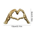 thumbnail image 3 of Cixusio Halloween Decorations Skeleton Hands Heart Sculpture Gothic Love Gesture Statue Resin Heart Shape Skeleton Finger Gesture Figurine for Home Decor Gift for Halloween Decor Indoor, 3 of 7