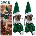 thumbnail image 5 of Snoop On The Stoop Christmas Elf Doll Adorno Muñeca Fieltro (B Con Collar) Verde, 5 of 5