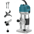 thumbnail image 3 of Gewna 30000 RPM Variable Speed Electric Hand Woodworking Trimmer 1/4" Collets Palm Router Kit with 15 Pcs Bits,10V 800W, 3 of 10