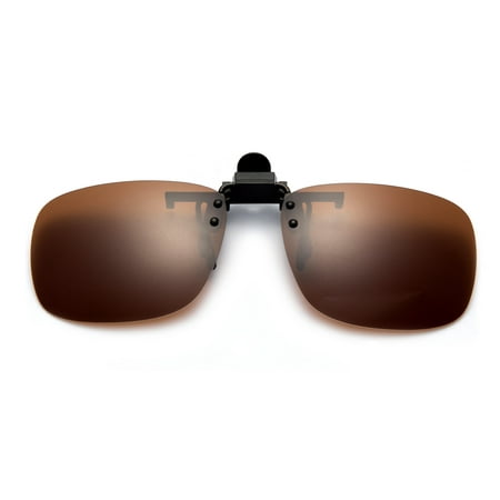 Newbee Fashion - Polarized Clip-On Flip Up Metal Clip Sunglasses Multi Purpose Flash Polarized Lenses (Glasses not