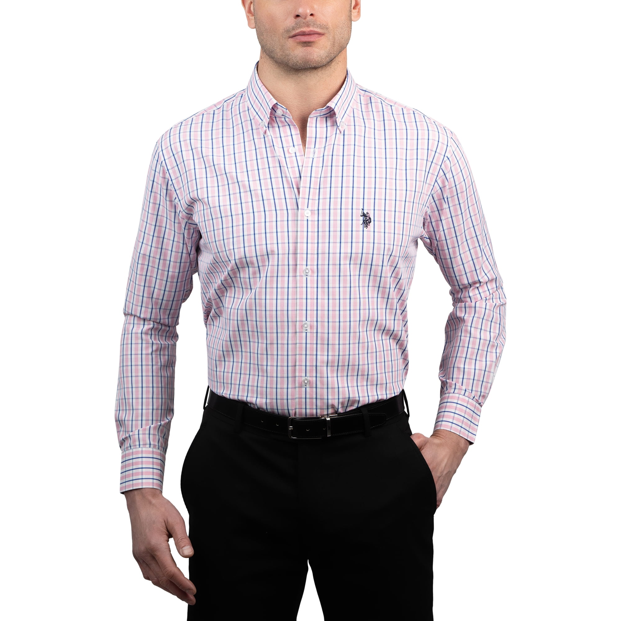 U.S. Polo Assn. Mens Dress Shirt Regular Fit Long Sleeve Button Down