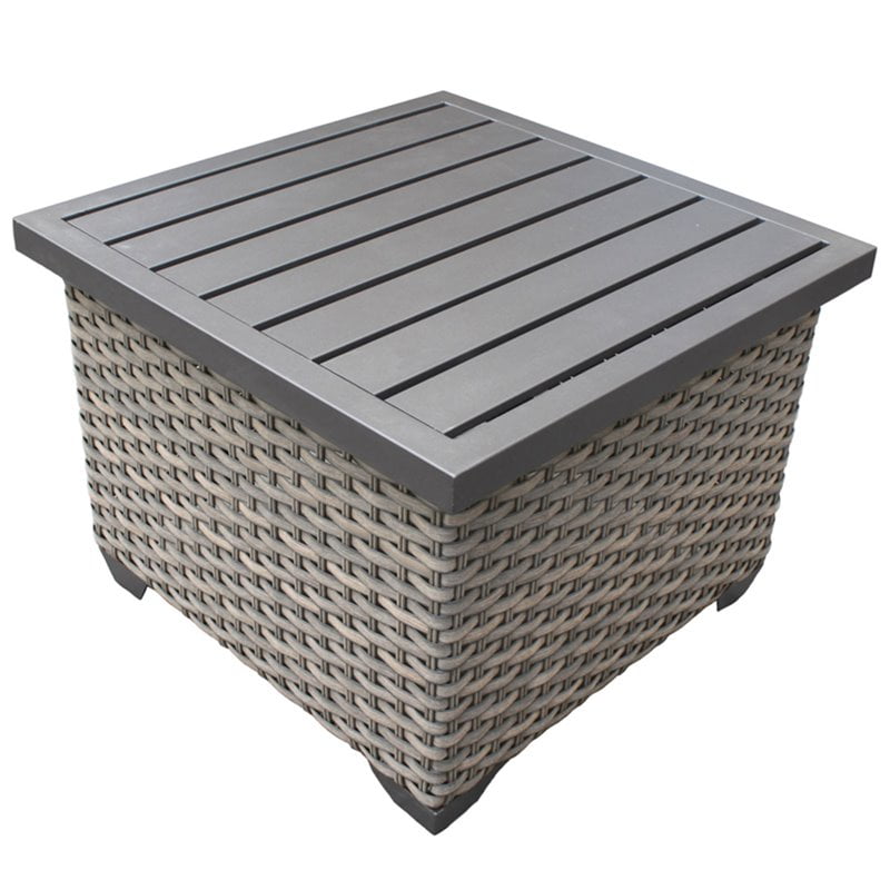 TK Classics Florence Patio Wicker End Table in Gray Stone Walmart Canada