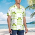 thumbnail image 5 of Haiem Frogs and Dragonflies Printed Hawaiian Shirt for Men - Men’s Casual Beach Summer Shirts - Stretch Fabric with Modern Fit-Large, 5 of 9