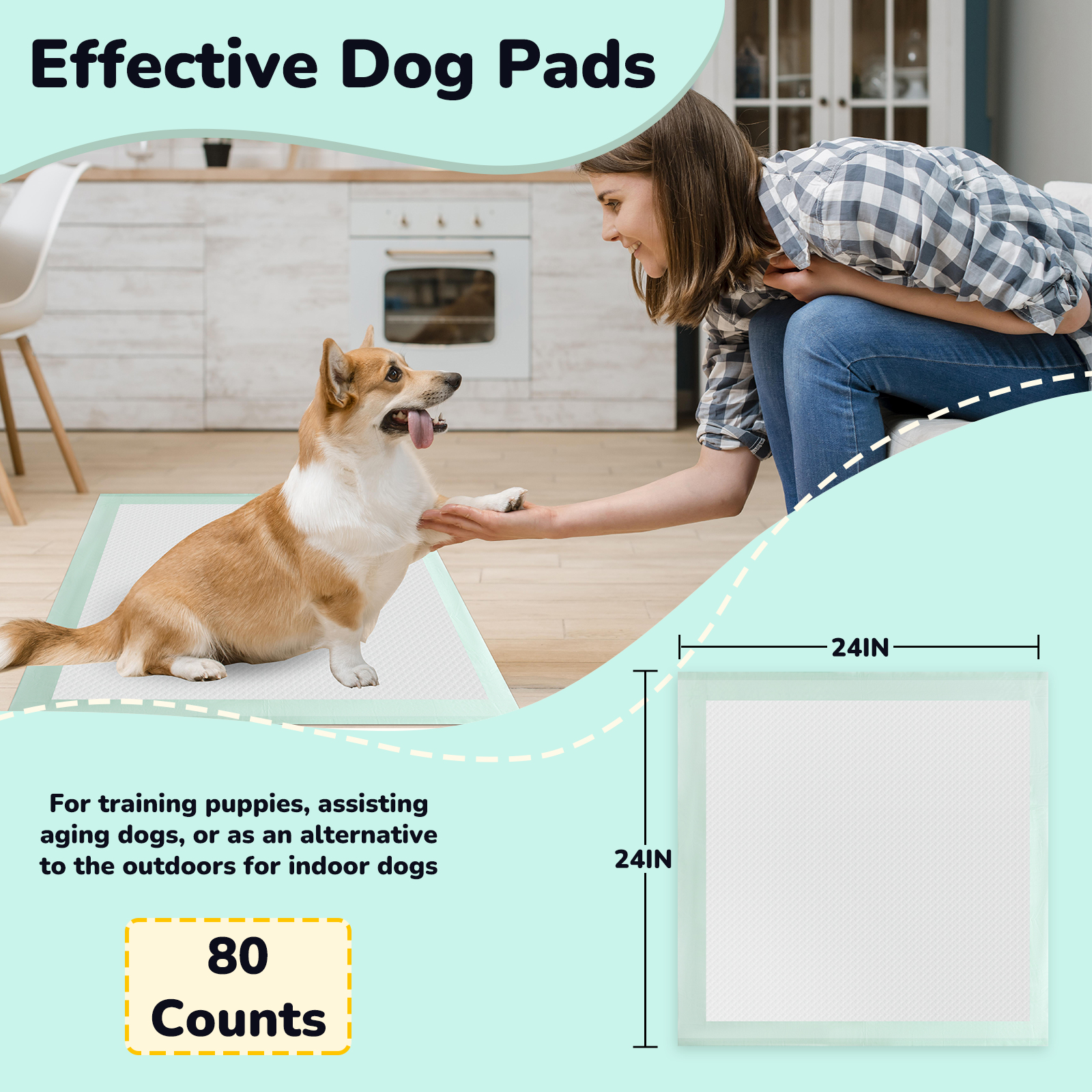 Cowb Manm Puppy Pads XL 24"x24", 80 Count photo 7
