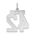 thumbnail image 4 of Auriga 925 Sterling Silver/Rhodium-plated Satin Number 42 Charm for Women (L-22mm, W-18mm), 4 of 6