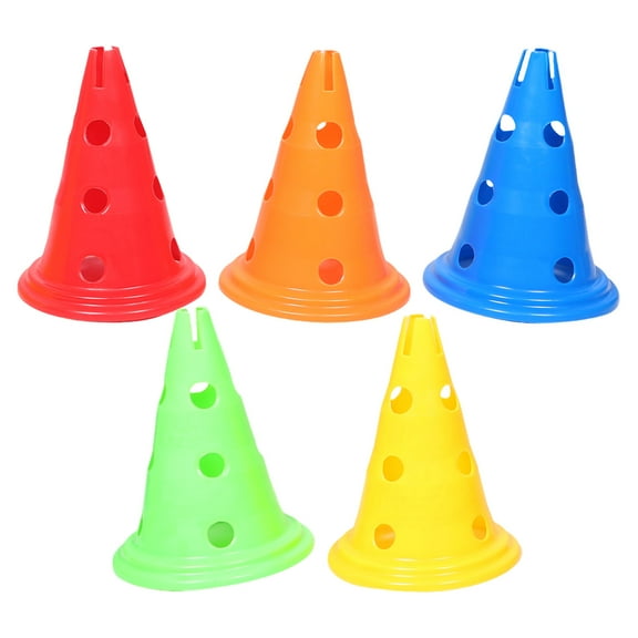 Raindrops 5 Pcs Training Cones Sports Training Agility Cones Soccer Cones Plastic Windproof Roadblocks Traffic Road Cones For Roller Skating And Skate Practice