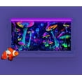thumbnail image 3 of Blacklight Aquarium Background UV Reactive Mushroom Background Starry Sky Terrarium Background with 10 EVA Double-Sided Tape, 24X12IN, 3 of 5
