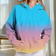 thumbnail image 2 of DDAPJ pyju Lightweight Hoodies for Women Gradient Color Hooded Sweatshirt Pleated Front Long Sleeve Drop Shoulder Pullover Hoodie with Kangaroo Pocket, 2 of 8