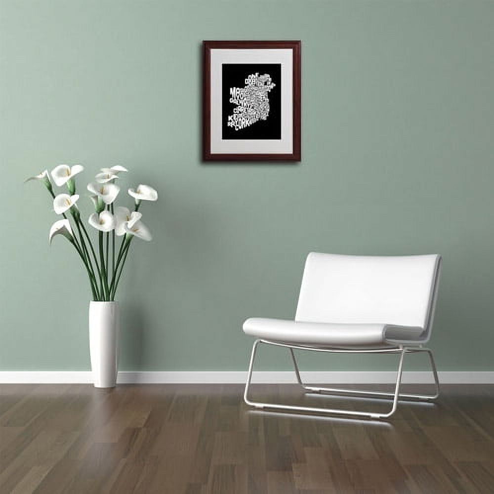 Trademark Fine Art "Ireland Text Map 5" Matted Framed Art by Michael Tompsett