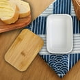thumbnail image 5 of Porcelain Butter Dish with Lid, Ceramic Butter Dish with Lip, Butter Keeper Container with Cover for Countertop or Refrigerator, Heat Resistant Kitchen Butter Storage Dish, White (10Oz), 5 of 9