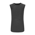 thumbnail image 4 of Tank Tops For Men Qiggri Men Casual Fashion Solid Pullover Round Neck Sleeveless Sports Tank Blouse, 4 of 5