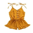 thumbnail image 1 of Baby Girl Summer Romper Heart Printed Straps V-Neck Jumpsuit, 1 of 9