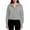Gray, variant on Women's Half Zip Cropped Pullover Lapel Neck Drop Shoulder Oversized Sweater (Beige, M)