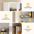 thumbnail image 4 of Heynemo 64'' Tall Display Cabinet with Acrylic Doors and LED Lights, White, 4 of 10