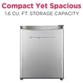 thumbnail image 2 of 1.6 Cu Ft Retro Compact Refrigerator, Platinum Mini Fridge with Chrome Trim for Bedroom, Dorm, Office, Apartment, 2 of 10