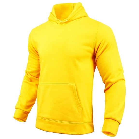 GigrtiJin Men's Hooded Casul Sweatshirt Solid Color Drawstring Hoodies With Pocket Trendy Gym Long Sleeve Blouse