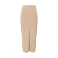 thumbnail image 4 of VUPSGEZ Women's S~3X Side Slit Ponte Knit High Waist Mid Calf Long Pencil Skirt (Beige,XL), 4 of 6