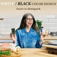 thumbnail image 3 of Holytech Salt and Pepper Shakers Set,Kitchen Decor and Accessories for Countertop Kitchen Gadgets Cooking Table Housewarming Christmas Gift Refillable Design (Black + White), 3 of 7