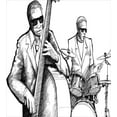 thumbnail image 3 of Jazz Music Duvet Cover Set, Illustration of a Jazz Band Musicians Playing Drum Music Concert Performance, Decorative 3 Piece Bedding Set with 2 Pillow Shams, Queen Size, Black White, by Ambesonne, 3 of 3