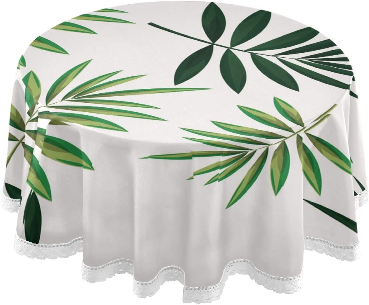 Nander Indoor Outdoor Spillproof Stain Resistant Tablecloth Tropical Palm Flower, 60 X 108 