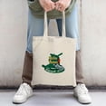 thumbnail image 2 of Stylish Canvas Tote Bag with Green & Yellow Design Featuring a Figure with a Book Perfect for Shopping Travel & Parties, 2 of 4