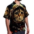 thumbnail image 2 of Retro Cat Men's Short Sleeve Casual Printed Button Down Beach Shirts - Summer Fashion Tops, 2 of 6