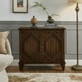 thumbnail image 4 of Keepoman 33.6" Storage Cabinet with Storage, Symmetrical Geometric Accent Display Cabinets and Media Console Credenza, Buffet sideboard for Living Room, Entryway, Dining Room, Kitchen, Walnut, 4 of 8