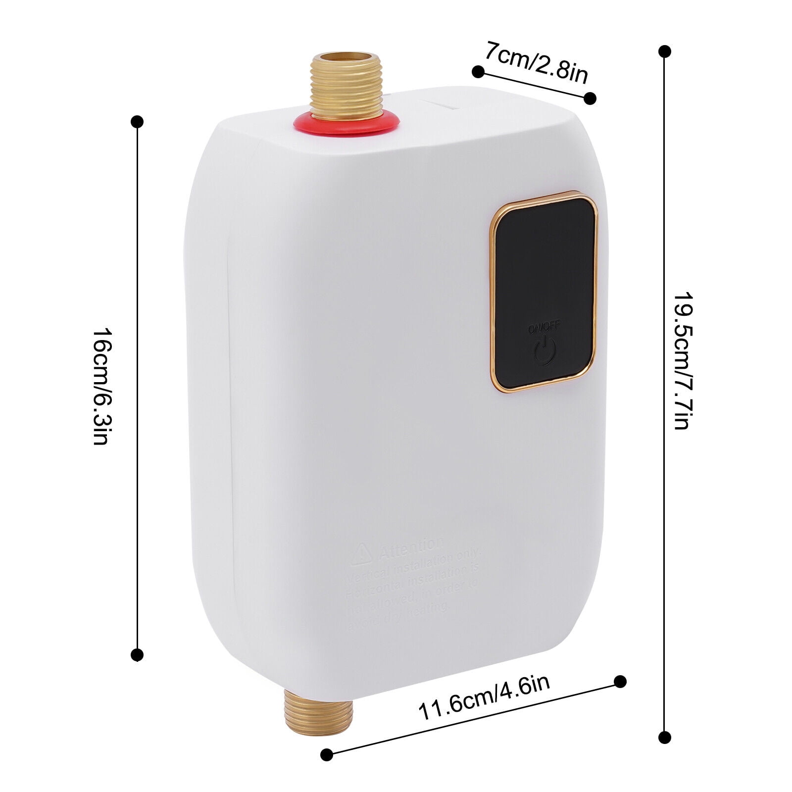 Miumaeov 110V 3000W Mini Electric Tankless Water Heater Instant Hot Shower On Demand with LED Display for Kitchen Bathroom