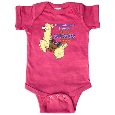 

Inktastic Cute Jumping Alpaca-Grandma s House You Say ALPACA my bags! Gift Baby Boy or Baby Girl Bodysuit