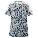 thumbnail image 4 of Mujeres Causal Mangas Cortas Cómodo Encaje Cuello Redondo Estampado Blusa Pullover Tops Camisa OAVQHLG3B Store lin121212, 4 of 5