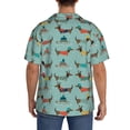 thumbnail image 3 of Fotbe Dachshund Dog Puppy Camisa Estampada de Manga Corta para Hombre, Casual de Verano, Estilo Playero, Sin Arrugas-Large, 3 of 5