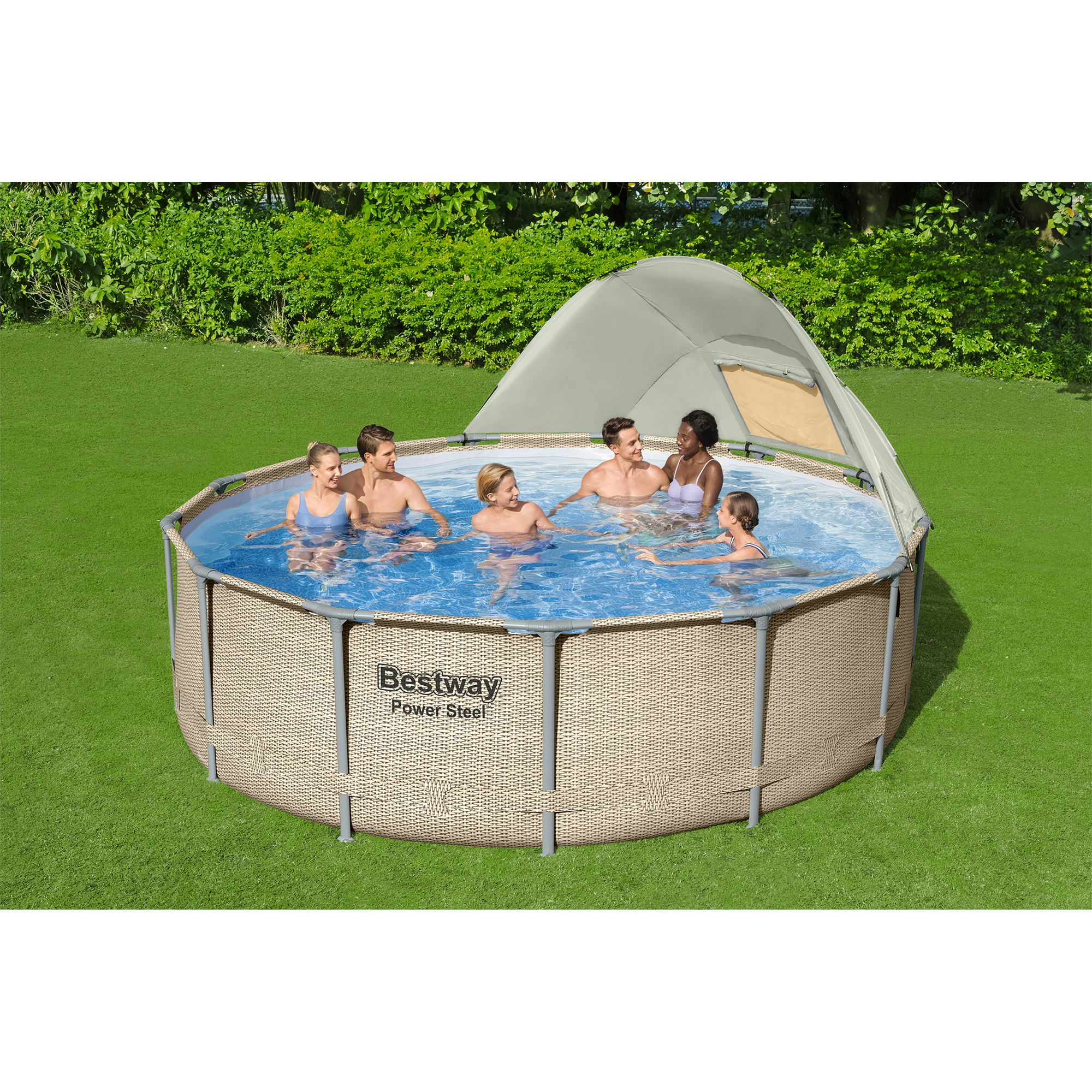 Bestway Power Steel 13' x 42" Above Ground Swimming Pool Set with Canopy - image 3 of 12