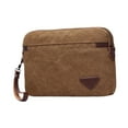 thumbnail image 1 of Bolso de mano para hombre, informal, con cremallera, portátil, elegante, ligero, tarjetero Café, 1 of 9