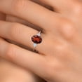 thumbnail image 4 of Gem Stone King 14K White Gold Red Garnet and White Moissanite Engagement Ring for Women | 3.00 Cttw | Oval 10X8MM | Gemstone January Birthstone | Size 6, 4 of 6