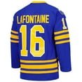 thumbnail image 3 of Men's Mitchell & Ness Pat LaFontaine Royal Buffalo Sabres Captain Patch 1992/93 Blue Line Player Jersey, 3 of 3