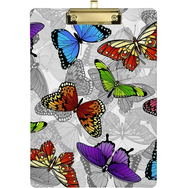KXMDXA Butterfly Clipboard Hardboard Wood Nursing Clip Board and Pull